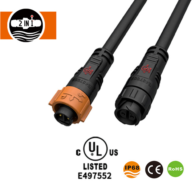 Vodotesný konektor kábla M16 s automatickým zámkom uvedený v zozname UL